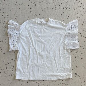 💘 AG JEANS LOS ANGELES - SENA RUFFLE EYELET TOP